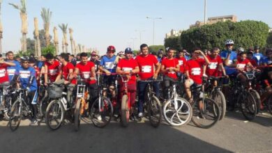 صورة احتفالا بذكرى انتصار أكتوبر ..  وزير الرياضة يطلق مهرجان الدراجات بمشاركة ٢٠ الف شاب في محافظات الجمهورية 