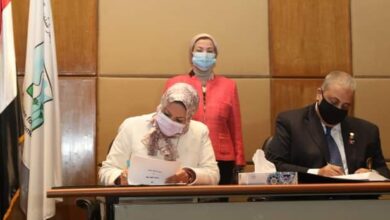 صورة توقيع بروتوكول التعاون المشترك فى عدد من المجالات البيئية بين جهاز شئون البيئة ونادى روتاري