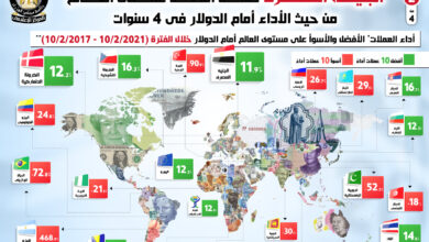 صورة الجنيه المصري ضمن أفضل عملات العالم من حيث الأداء أمام الدولار في 4 سنوات