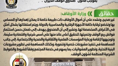 صورة الوزراء ينفى شائعة  إهدار أموال الأوقاف لتنفيذ مشروعات لا جدوى منها بموجب قانون “صندوق الوقف الخيري”