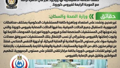 صورة الوزراء ينفى شائعة رفض المستشفيات استقبال المرضى  تزامناً مع الموجة الرابعة لفيروس كورونا