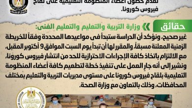 صورة الوزراء ينفى شائعة تأجيل بدء العام الدراسي الجديد 2021/2022 بالمدارس