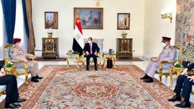 صورة الرئيس السيسي يستقبل وزير الدفاع اليمني
