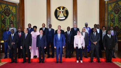 صورة الرئيس السيسي يستقبل  رؤساء وممثلي مجالس الدولة والمحاكم الإدارية العليا الأفارقة