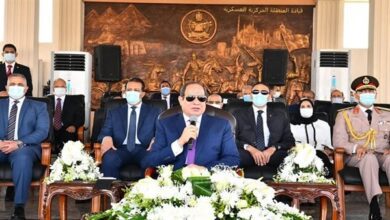 صورة الرئيس السيسى : كلنا في اتجاه واحد.. وتبقى مصيبة لو حد خد جنب ضد التاني”