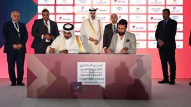 صورة توقيع 6 اتفاقيات تعاون بين القطاع الخاص المصري ونظيره القطري في مجالات العقارات والصناعات الغذائية والسيارات