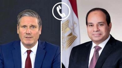 صورة السيسي ورئيس وزراء المملكة المتحدة يعربان عن ارتياحهما لوقف إطلاق النار بين إسرائيل وإيران