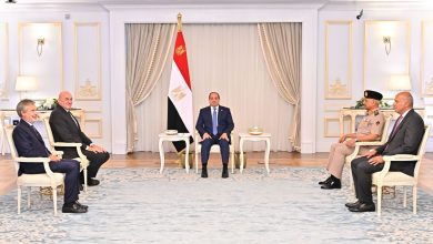 صورة الرئيس السيسي يستقبل وزير الدفاع الإيطالي