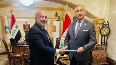 صورة وكيل وزارة البيئة العراقي يستقبل ممثل هيئة المرأة العربية