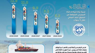 صورة صندوق النقد الدولي يتوقع تحقيق قناة السويس إيرادات تصل لـ 11.9 مليار دولار بحلول 2030/2029