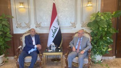 صورة السفير العراقي يستقبل رئيس اتحاد الفنانين العرب