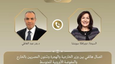 صورة وزير الخارجية يجري اتصالا بمفوضة الاتحاد الأوروبى للمتوسط
