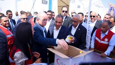 صورة وزير الخارجية ورئيس الوزراء الفلسطيني يزوران المركز اللوجيستي الرئيسي لجميعة الهلال الأحمر المصري