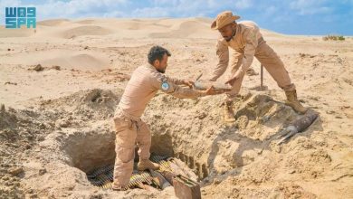 صورة مشروع مركز الملك سلمان للإغاثة “مسام” ينزع 828 لغمًا من الأراضي اليمنية خلال أسبوع