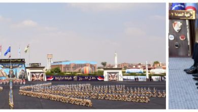 صورة وزير الدفاع  يشهد حفل تخرج الدفعة (168) من كلية الضباط الإحتياط