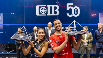 صورة مصطفى عسل وهانيا الحمامي يتوجان بطولة CIB المفتوحة للإسكواش الماسية 2025