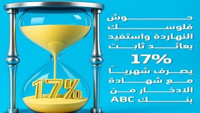 صورة بنك ABC يطرح الشهادة الثلاثية بعائد ثابت 17% يُصرف شهريًا