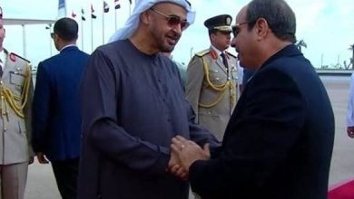 صورة الرئيس السيسي يودع الشيخ محمد بن زايد رئيس دولة الإمارات