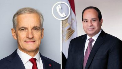 صورة الرئيس السيسي يتلقى اتصالًا هاتفيًا من يوناس جار ستور رئيس وزراء مملكة النرويج