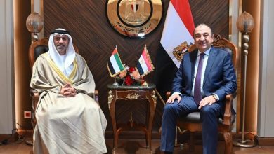 صورة شيمي يبحث مع السفير الإماراتي الجديد بالقاهرة تعزيز التعاون في القطاعات الصناعية والاستثمارية