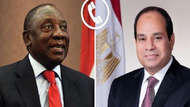 صورة الرئيس السيسي ونظيره الجنوب إفريقي يؤكدان أهمية إطلاق عملية سلام شاملة تفضي إلى إقامة دولة فلسطينية