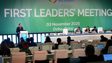 صورة رئيس الوزراء يشارك نيابة عن فخامة الرئيس في القمة الأولى لقادة التحالف العالمي لمكافحة الجوع والفقر بالدوحة