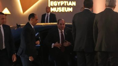 صورة وصول الرئيس السيسي مقر المتحف المصري الكبير قبل افتتاحه