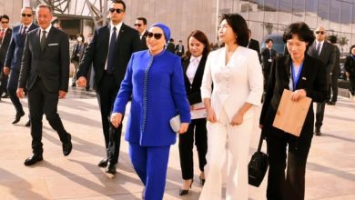 صورة قرينة رئيس الجمهورية: أشعر بالفخر دائمًا باستقبال ضيوفنا الكرام في المتحف المصري الكبير