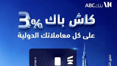 صورة بنك ABC يقدّم 3% كاش باك على المعاملات الدولية عند استخدام بطاقاته الائتمانية