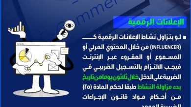 صورة ” الضرائب” تصدر إنفوجرافا حول “الإعلانات الرقمية”