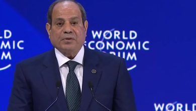 صورة السيسي في المنتدى الاقتصادي العالمي: مصر مؤمنة بعدم التدخل في شئون الدول
