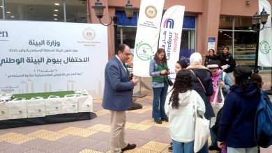 صورة القائم بأعمال وزير البيئة تطلق 3 سلاحف خضراء إلى بيئتها الطبيعية وتوزع 1000 شنطة قماشية ضمن احتفالات اليوم الوطني للبيئة