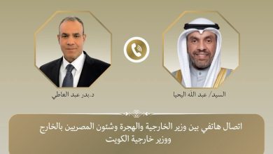 صورة وزير الخارجية يؤكد لنظيره الكويتي الرفض الكامل لأي إجراءات من شأنها المساس بوحدة الأراضي الفلسطينية