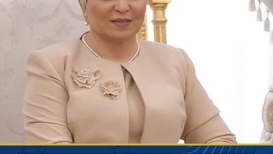 صورة السيدة انتصار السيسي تهنئ الشعب المصري والإخوة الأقباط بمناسبة عيد الميلاد المجيد