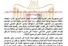 صورة مصر تدين استهداف المدنيين في شمال دارفور وتؤكد تمسكها بوحدة السودان ودعمها لاستقراره