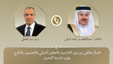 صورة وزير الخارجية يبحث ونظيره البحريني تطورات التصعيد الإقليمي ويؤكد تضامن مصر الكامل مع البحرين