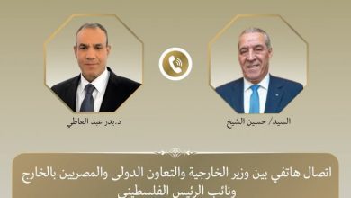 صورة وزير الخارجية يبحث هاتفياً مع نائب الرئيس الفلسطيني تطورات الأوضاع بالضفة الغربية وقطاع غزة