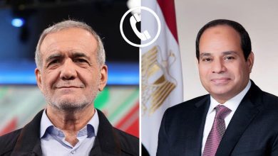 صورة الرئيس السيسي لنظيره الإيراني  : إدانة مصر القاطعة ورفضها لاستهداف إيران للدول العربية الشقيقة