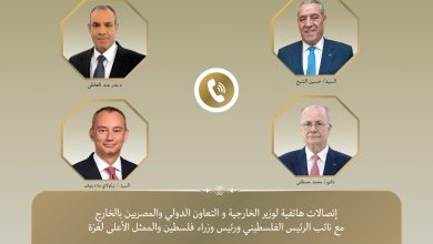صورة اتصالات مكثفة لوزير الخارجية لبحث تطورات القضية الفلسطينية