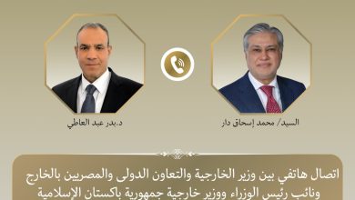 صورة اتصال مصري باكستاني لبحث تطورات الأوضاع الإقليمية ودعم المسار الدبلوماسي لخفض التصعيد