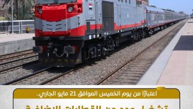 صورة السكة الحديد تدفع بقطارات إضافية استعدادًا لعيد الأضحى المبارك