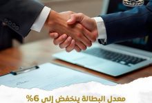 صورة انخفاض معدل البطالة إلى 6% خلال الربع الأول من 2026