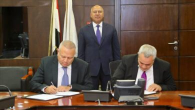 صورة وزير النقل يشهد توقيع مذكرة تفاهم لإنشاء ميناء برج العرب الجاف