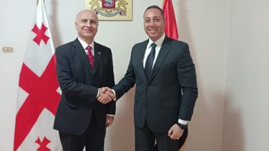 صورة سفير جورجيا بالقاهرة يستقبل مندوب رئاسة الجمهورية ويؤكدان تعزيز العلاقات الثنائية بين البلدين